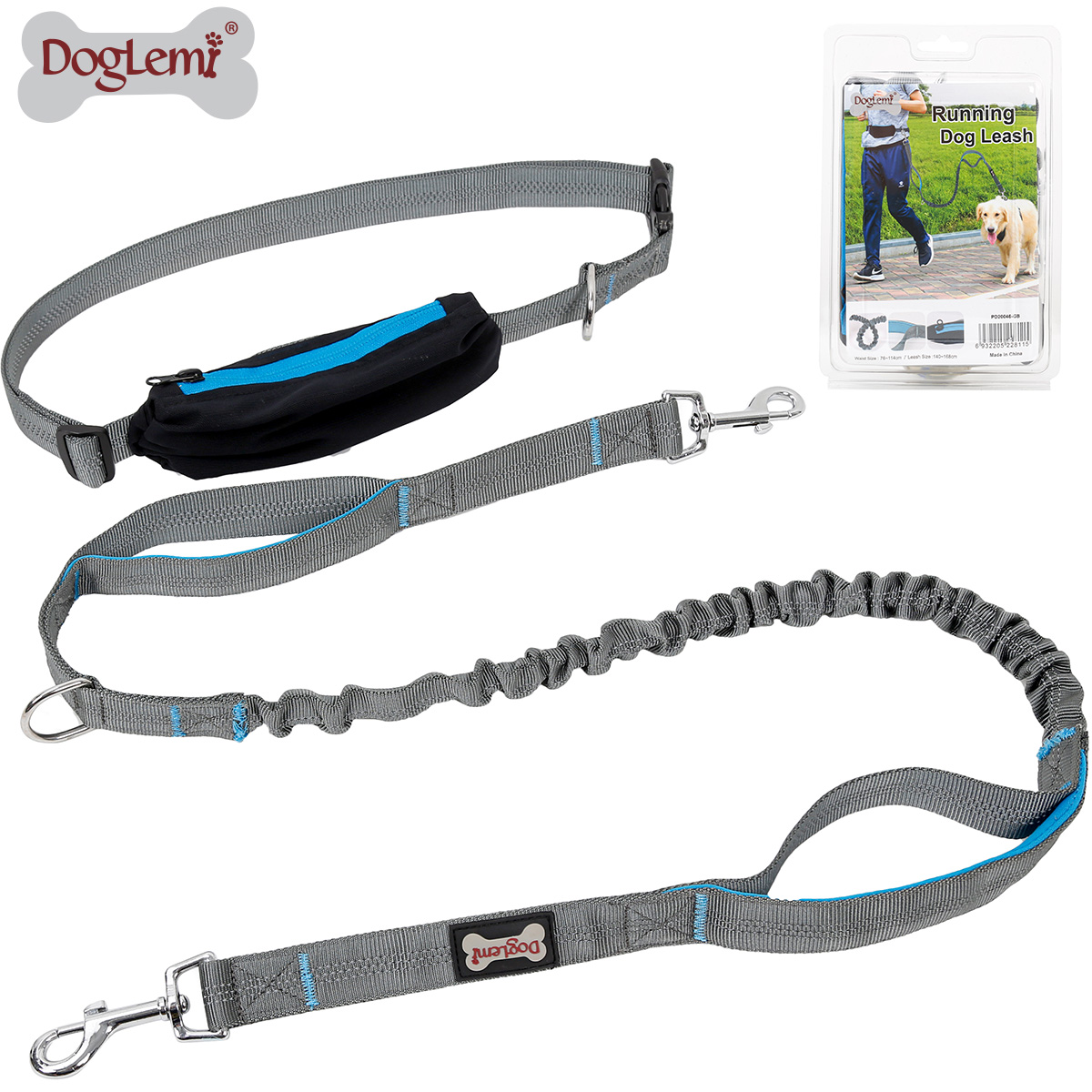 OEM Upgraded Hands Free leash dog Lead for Running Walking Jogging Training Hiking, Retractable Bungee Dog Running Waist Leash
