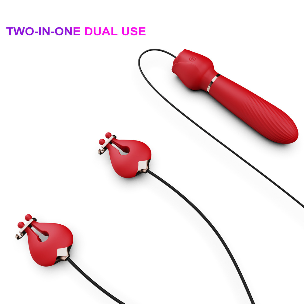 Wholesale Customized Good Quality Rose Electric Chest Clip Jumping Egg Vagina Nipple Breast Massager