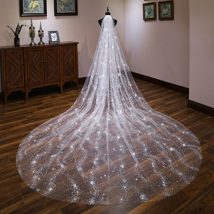 Новый бренд, белый цвет слоновой кости, блестящая Свадебная veilsbridal veilswedding вуаль, жемчуг