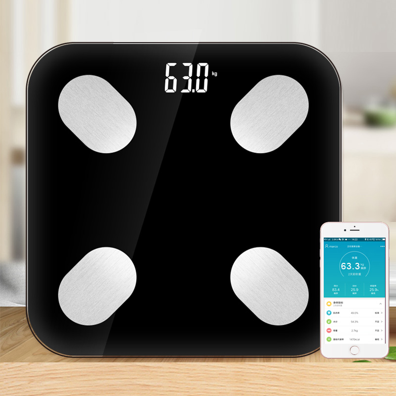 Цифровые электронные весы Tuya smart life со светодиодным дисплеем для измерения индекса массы тела и жира