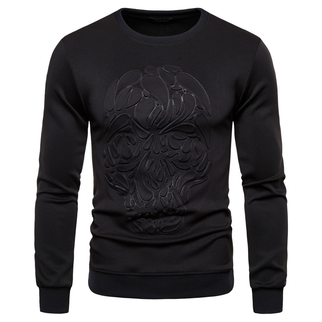 2021 New Autumn Men's Custom Logo 3D Embossed Loose Pullover Oversize Hoodies Round Neck Long Sleeve Designer Oversized