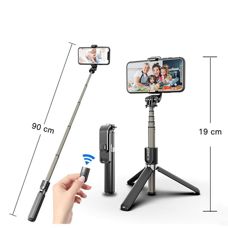 L03 Hot Sales Remote Wireless Blue tooth Selfie Stick with Tripod Foldable Flexible 360 Degree for Phone / Android