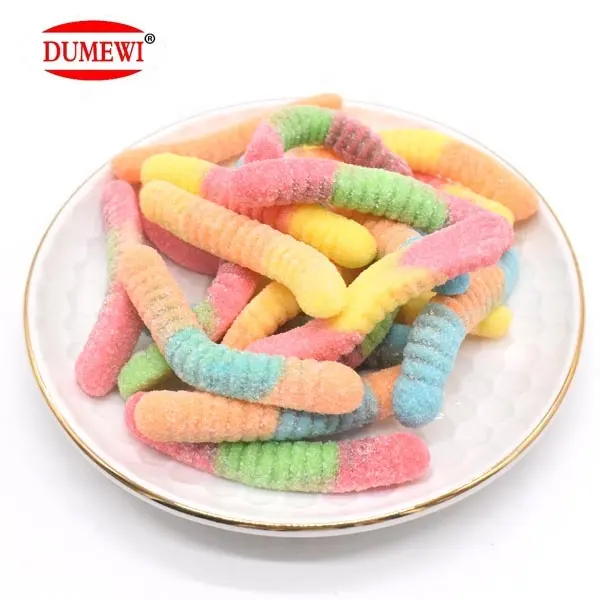 HALAL Sweet Sugar Mini Fruit Gummy Worms Candy