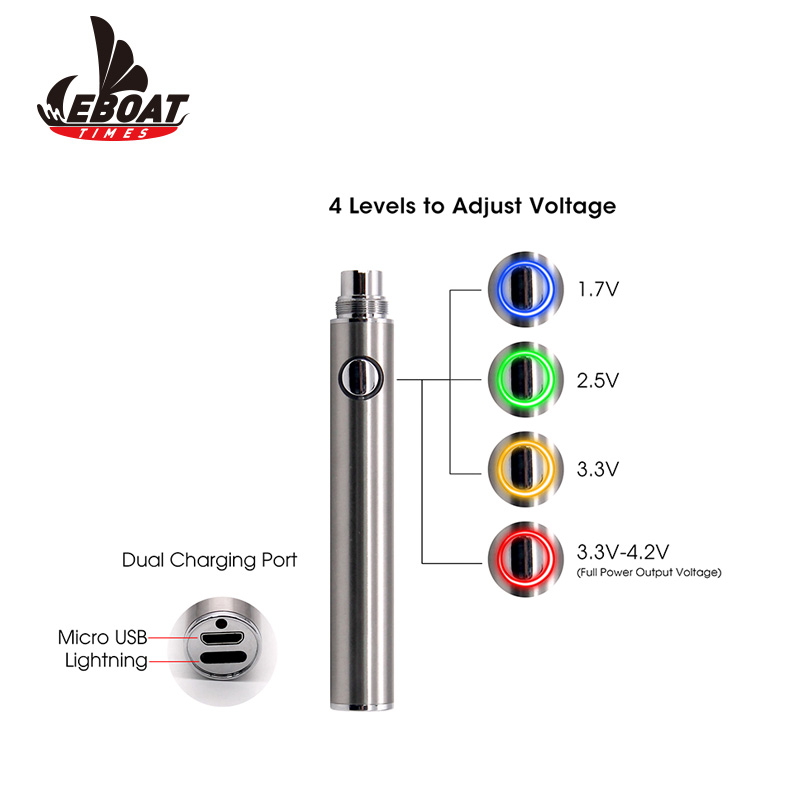 Eboattimes DCB 650mah cbd cartridge battery 2021 newest 510 thread vape pen battery