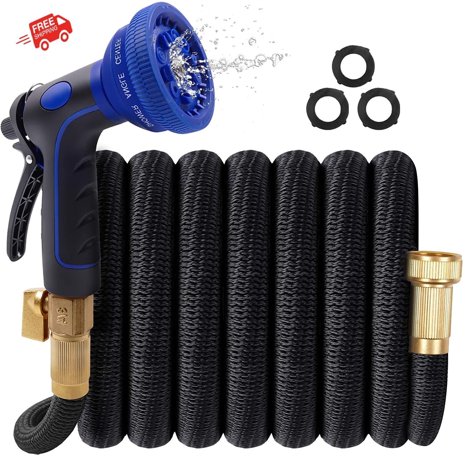 Free Shipping To US Pipe Cleaning Nozzle For Holder 50ft Expandable Garden Hose Extra Strength Fabric