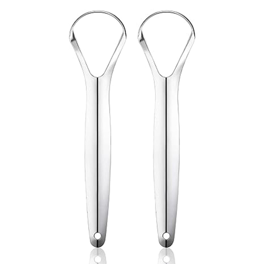 Stainless Steel Tongue Scraper with Case Mouth Cleaner to Remove Bad Breath Conveniently Packaged in Box