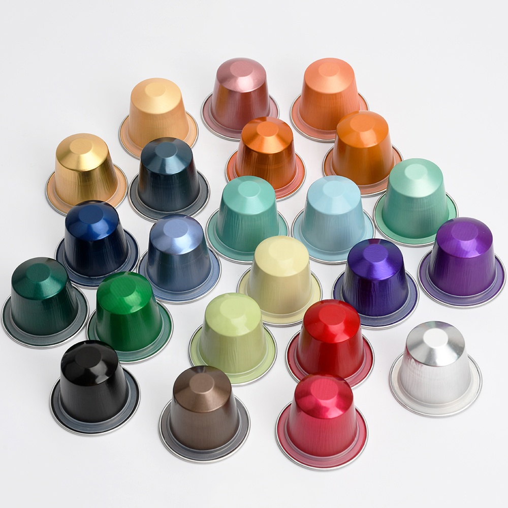 Оптовая продажа, одноразовые кофейные чашки nespresso из алюминиевой фольги, упаковка, термоуплотнительная крышка, кофейные капсулы и крышка, наклейка, крышка