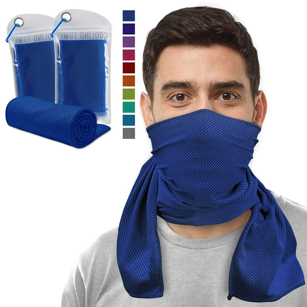 Custom logo printed microfiber super dry sports instant cool ice neck cooling towel wholesale