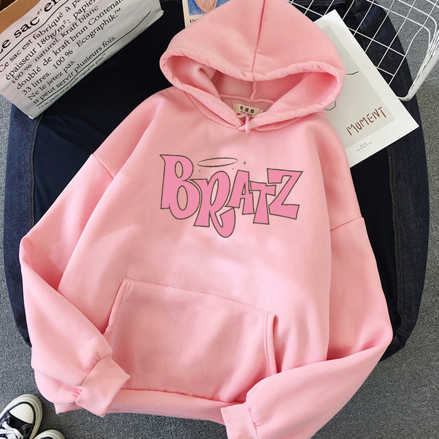 Custom Fall New Bratz sweater hoodie women undefined White Top Hooded Sweatshirt Long Sleeve Print Graphic hoodie Women clothes
