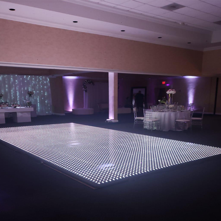 High density easy assembly portable pure white/black dance floor