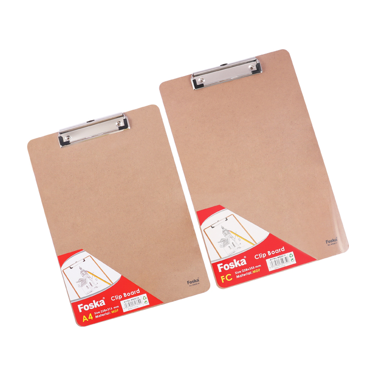 Foska Smooth Writing Surface and Rounded Edges High Quality Heavy Duty Hardboard Clip Boards Stand up with Low Profile Clip
