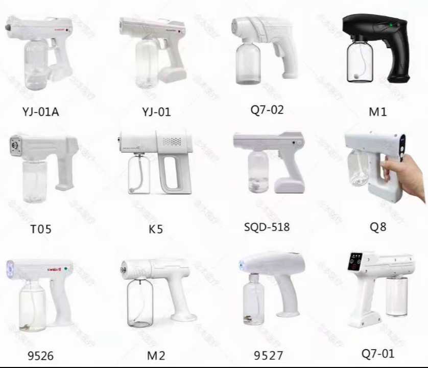 wholesale portable cordless nano mist sprayer gun electric atomizer spray machine Blue light disinfection wireless