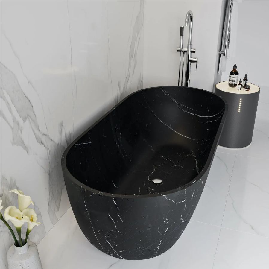Top Luxury Natural Stone Tub Unique Handmade Black Marble Bathtub For Bath