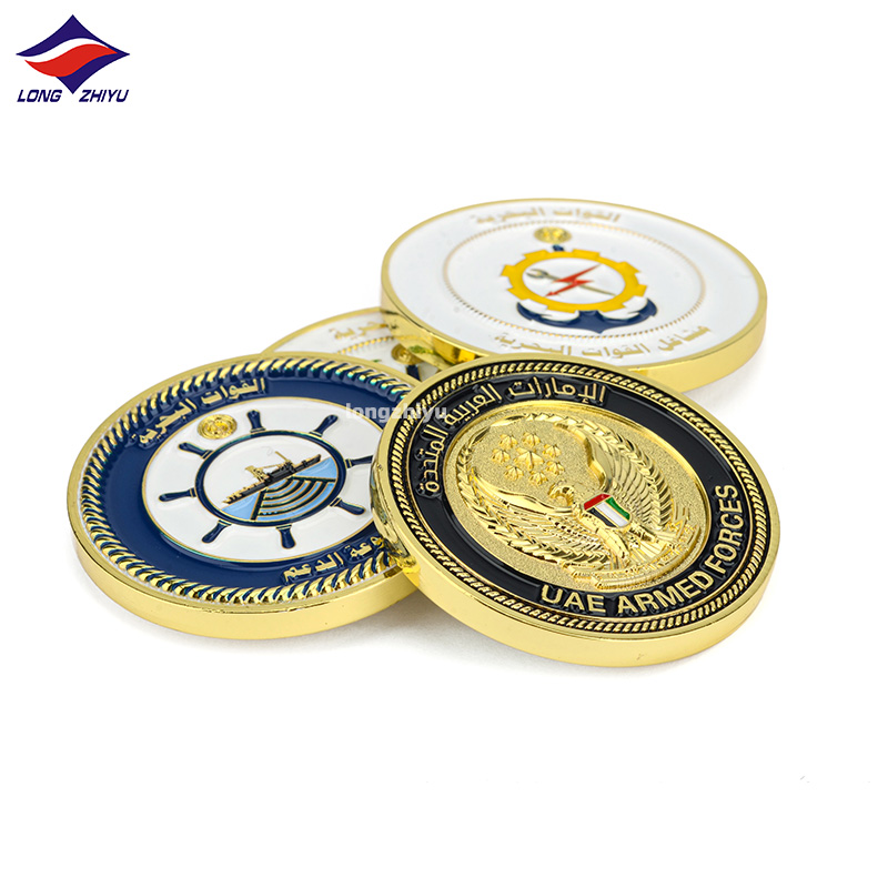 Longzhiyu metal crafts coin factory cheap custom uae brass souvenir coins wholesale golden commemorative coins