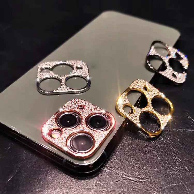 Шикарная Алмазная Защитная пленка для объектива камеры для iPhone 12 Pro Max, алмазная блестящая Защитная пленка для объектива, Модный чехол для iPhone 11