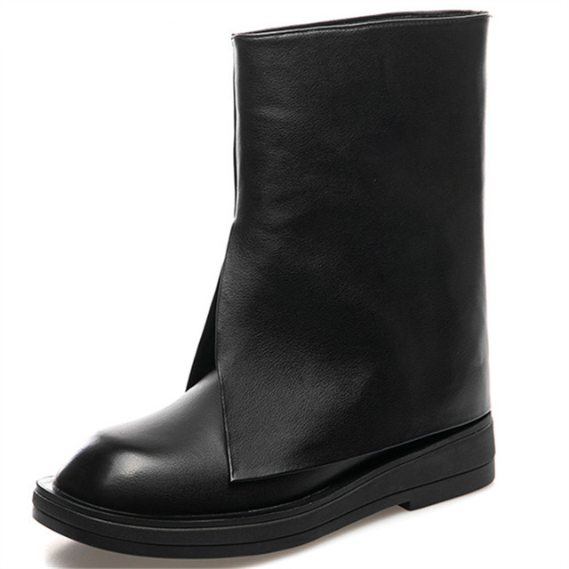 Dropshipping Custom Logo Genuine Leather Women's Platform Boots Luxury Designer Top Quality Women Chunky Boot Ladies Shoes