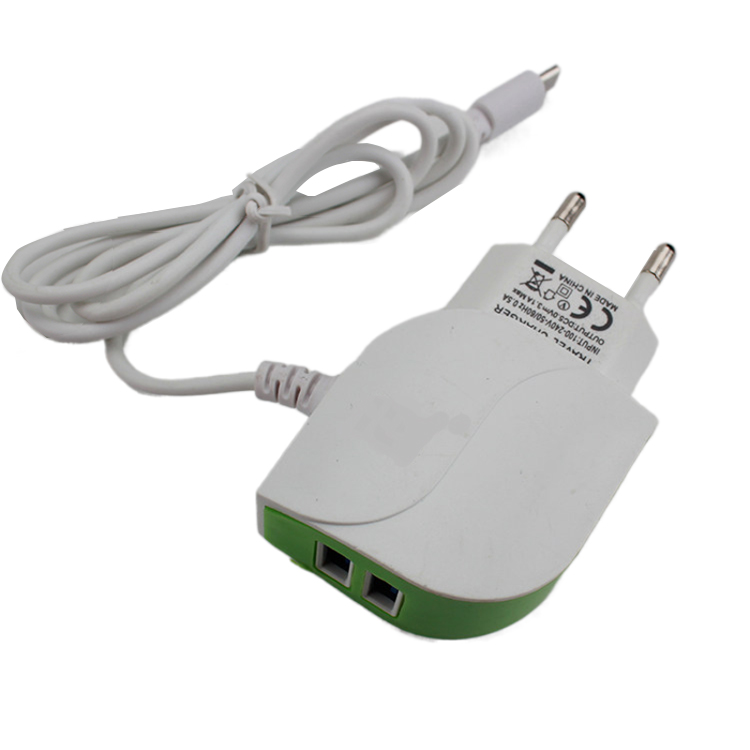 Универсальное дорожное зарядное устройство с 2 usb-портами и светодиодной подсветкой