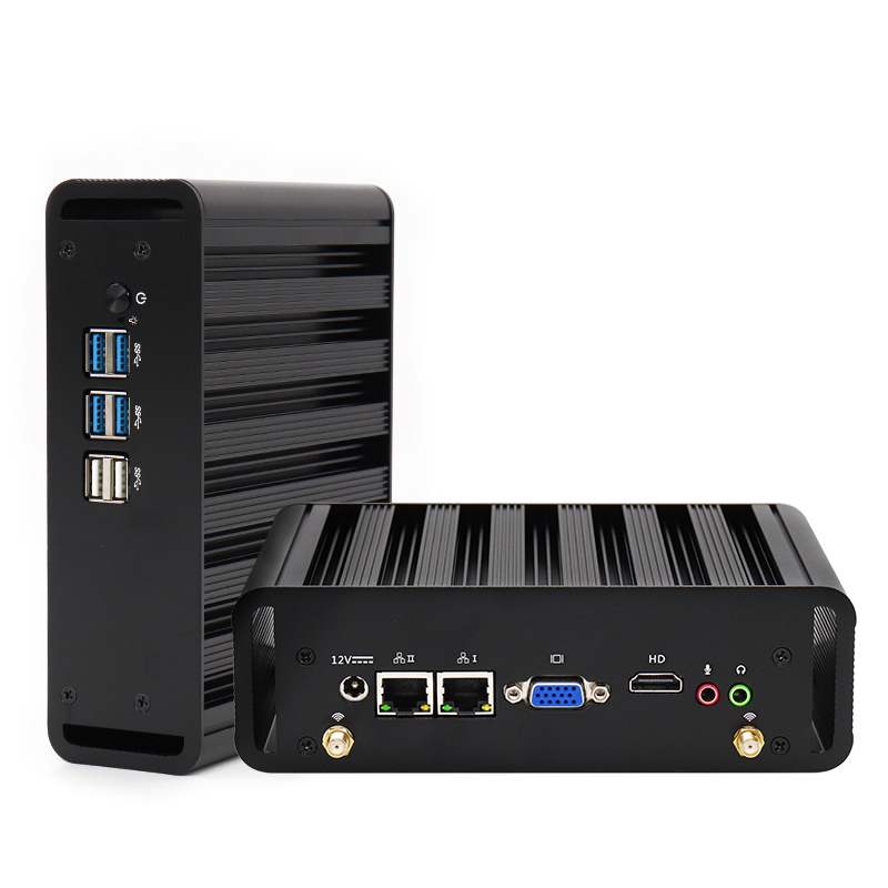 I5 4200U безвентиляторный мини-ПК с двойной LAN RJ45 2 * COM RS232 RS485 WIFI двойной ram промышленный ПК