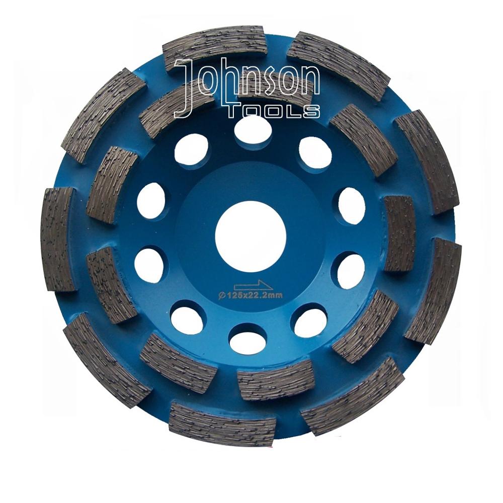 OD125mm алмазные двухрядные шлифовальные чашки колеса для камня и бетона