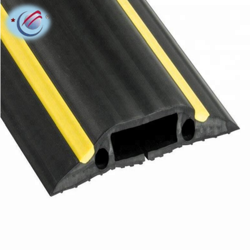 Durable Floor Cable Protector cover Yellow Strips Channel