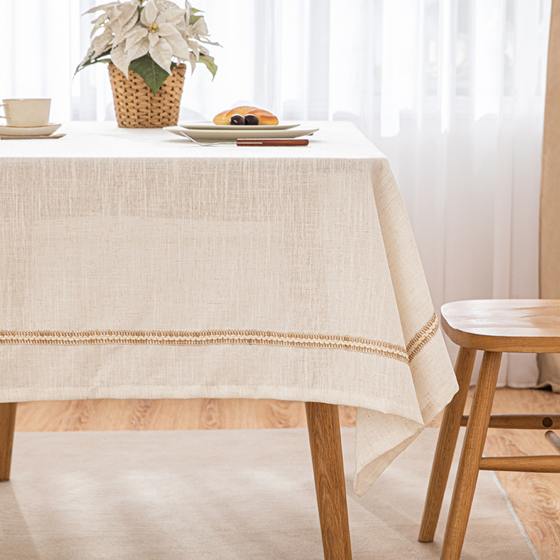 2024 modern style popular Simple and versatile Wear-resistant and durable cotton linen table cloth home use custom