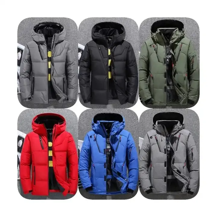Men's Winter Puffer Jacket Quilted Thicken Down Coat Insulated and Water Repellent Jacket with Hood