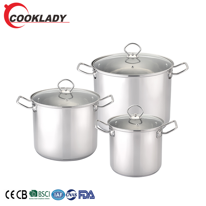 Popular Stainless Steel Stock Pot Large Cooking Pot For Sale Cookware Set Soup Pot