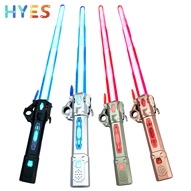 Huiye 2 In 1 Laser Sword Indoor Outdoor Plastic Sword Toys With Lights Fun High Quality Luminous Sword Toys Kids Children Gifts