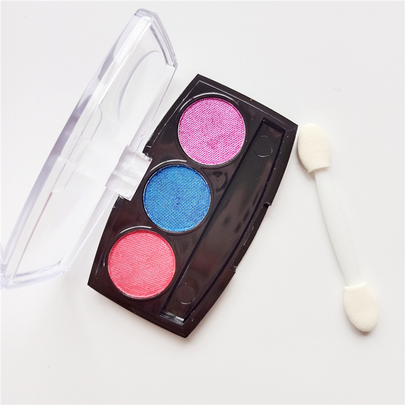 makeup supplies water activated cosmetics hottest private label 3 colors natural eye shadow pallet