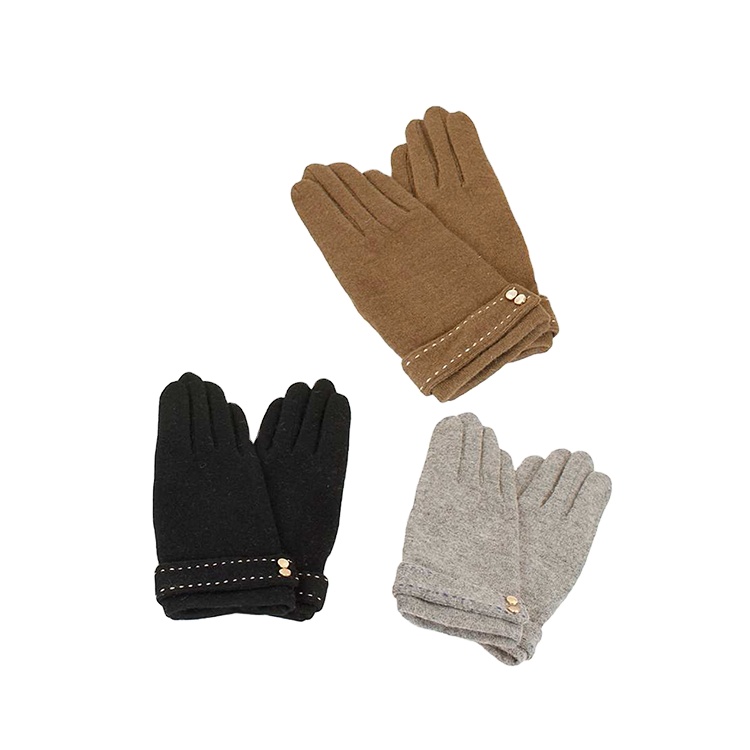 Wholesale China factory ladies fashion winter black wool gloves