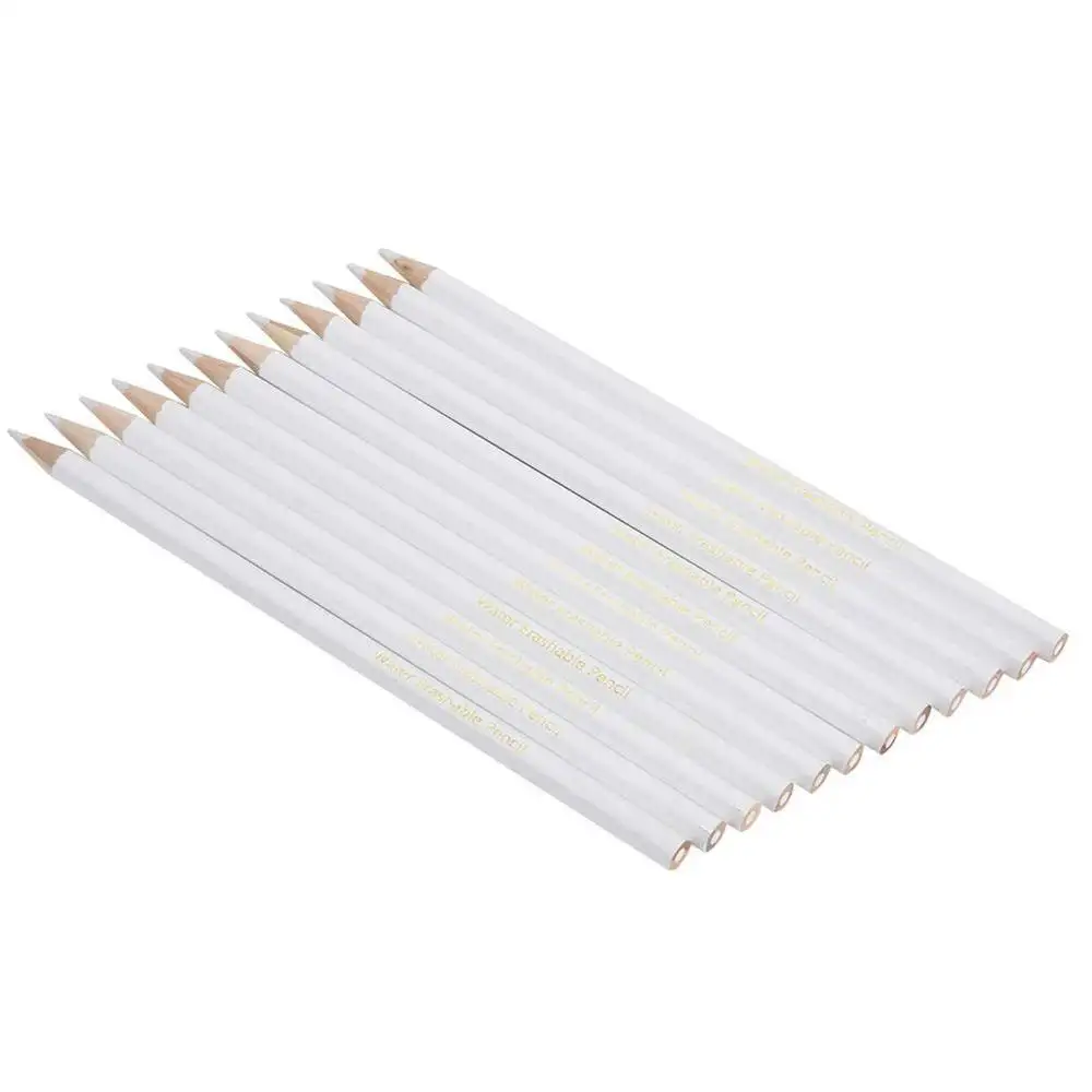 12 Pcs Tailor's Pencil, Water Soluble Pencil White Sewing Marking Pencil Dressmaker Practical Tool.