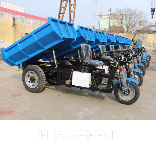 Big Capacity 2 ton Underground Mining Dumper Truck Electric mini Dump Tipper 3 KW Motor Mini 3-wheeler Tractor
