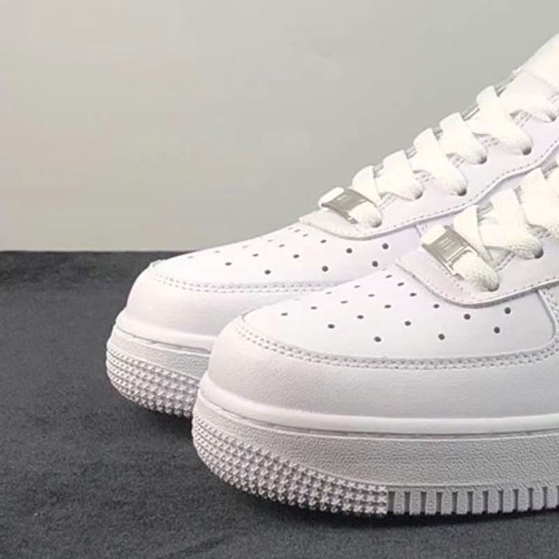 Men's and Women's Shoes Solid Color Low-Top Sneakers Sports Casual Trend White Shoes Air Brand forc 1 Wild Couple Trendy Shoes