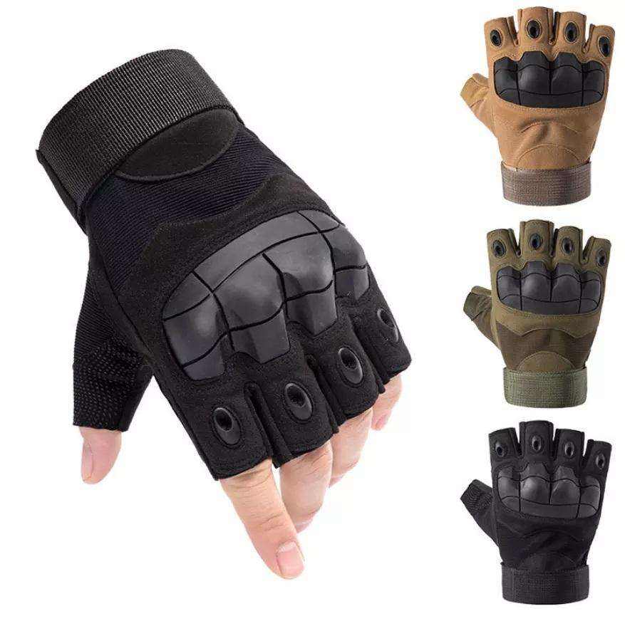 Custom Wholesale Black Green Half Finger Cut Resistant Hunting Shooting guantes Tactical Gloves