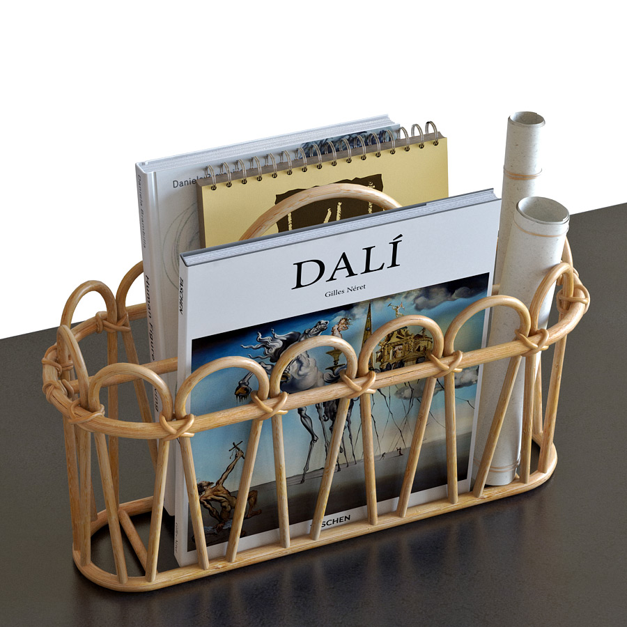 Natural wholesale rattan shelf magazine rack Rattan Wicker Newspaper Stand Holder Magazine Rack