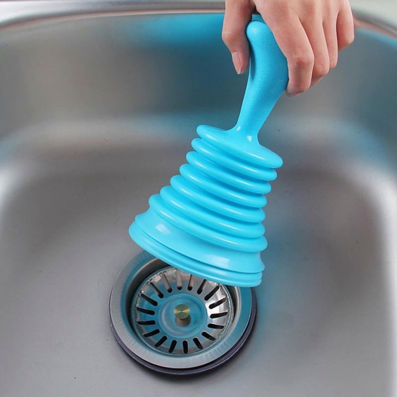 Free Shipping 1Pcs Plastic Household Powerful Sink Drain Pipe Pipeline Dredge Suction Cup Shape Toilet Plunger