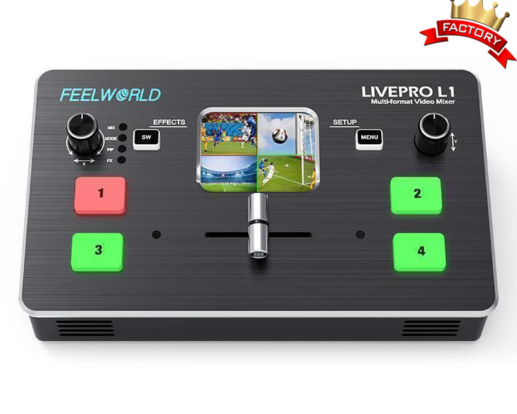 FEELWORLD LIVEPRO L1 4 x HDMI входы многоформатный видео миксер переключатель для потоковой передачи в реальном времени