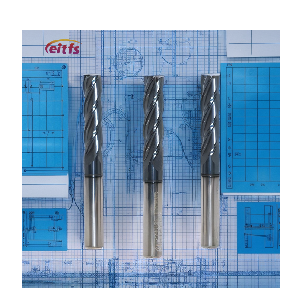 Eitfs endmill tungsten carbide brush cutter blades 4-flute solid cnc customizable flat end mills fresa plana moldurera End Mill