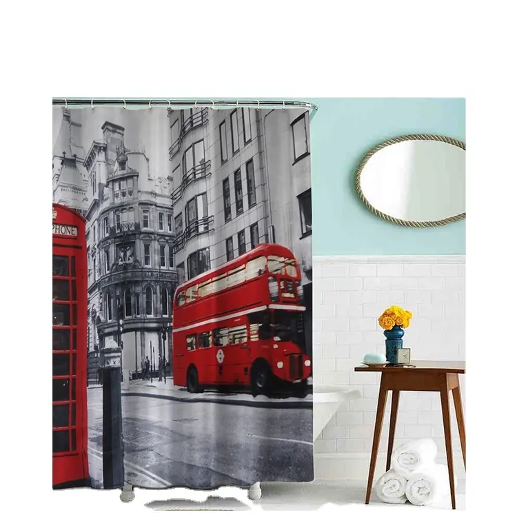 high quality nice polyester shower curtain