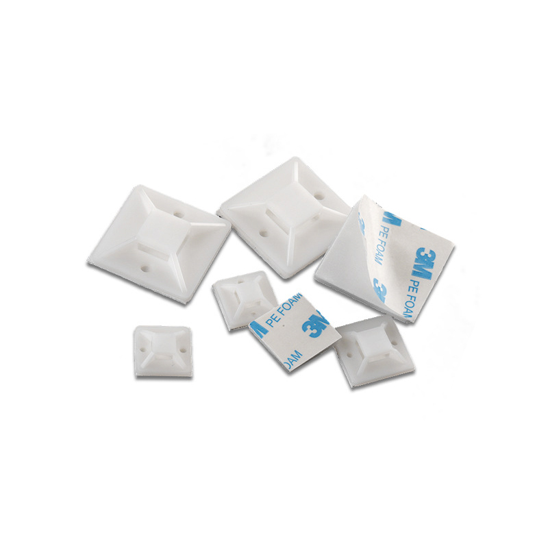 Different Types Professional Cable Tie Mount Nylon Self Adhesive Cable Tie Mounts Base