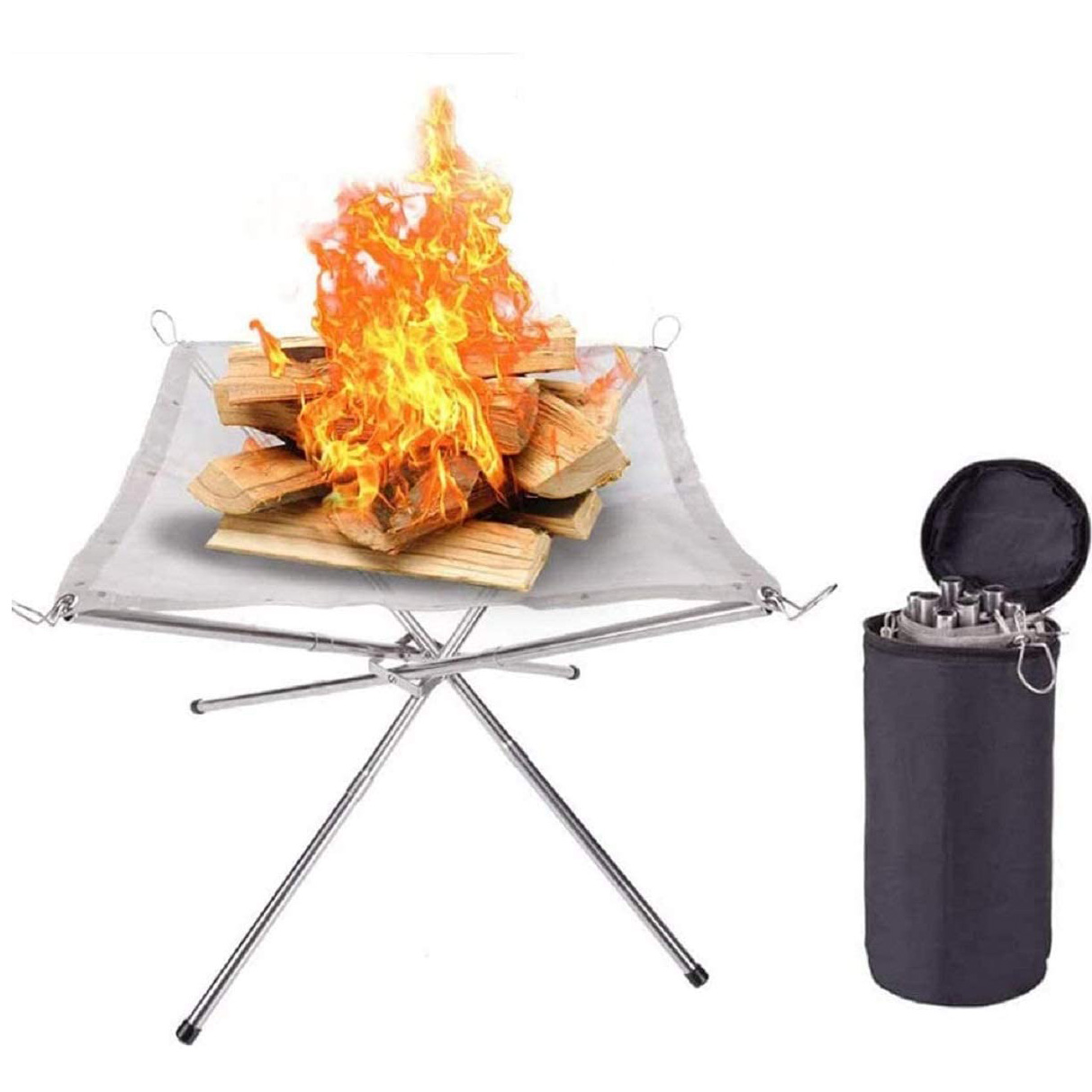 2021 New Upgrade Portable Outdoor Fire Pit Stainless Steel Fireplace
