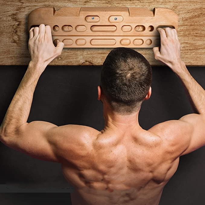 Pockets as Door Mounted Training Station Rock Climbing Pull Up Bar wood Climbing Hangboard