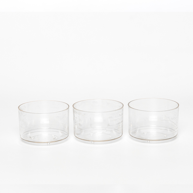 PC material round plastic clear tealight container cups