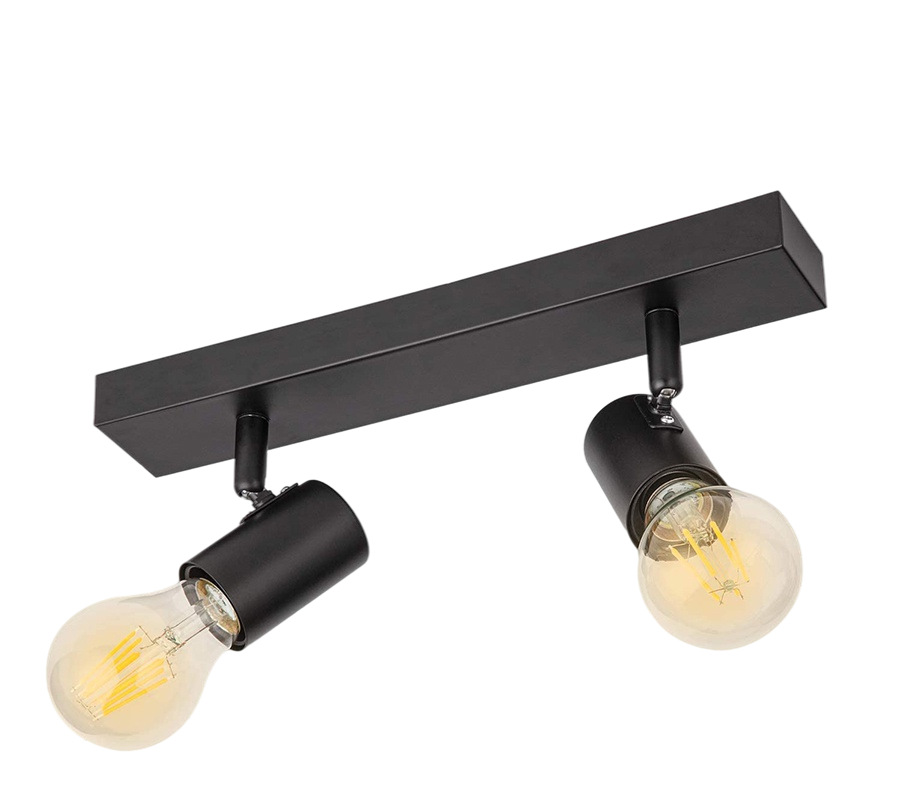 2 light black vintage ceiling light retro spot ceiling lamp