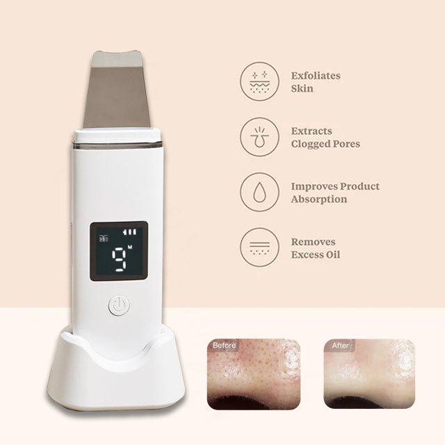 Face Exfoliator Tool Ultrasonic Face Skin Scrubber 24khz Scraper And Gentle Peel