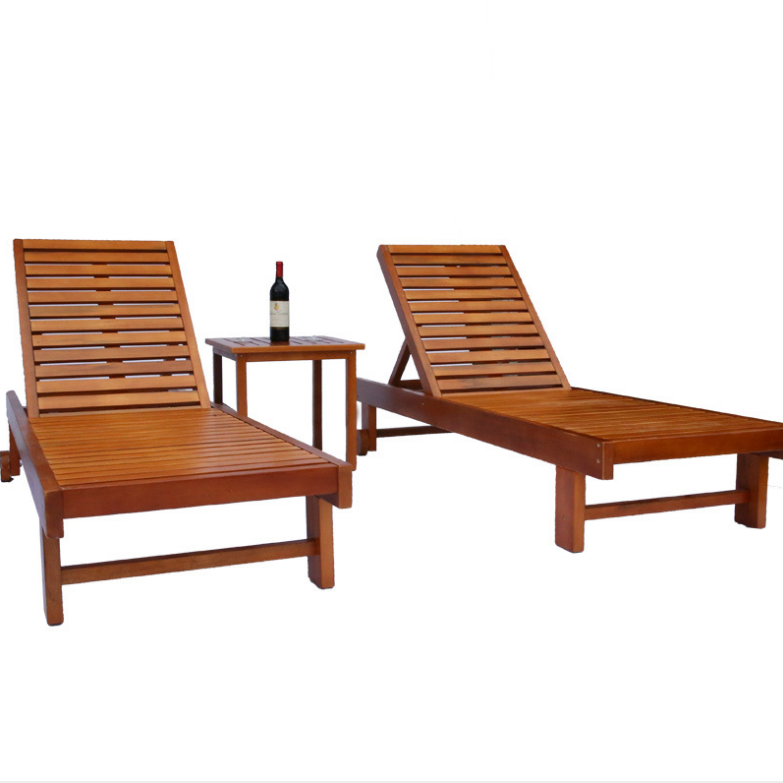 Outdoor Leisure Tanning Bed Wooden Sun Swimming Pool Outdoor Folding Recliner Nordic Folding Beach Chairs