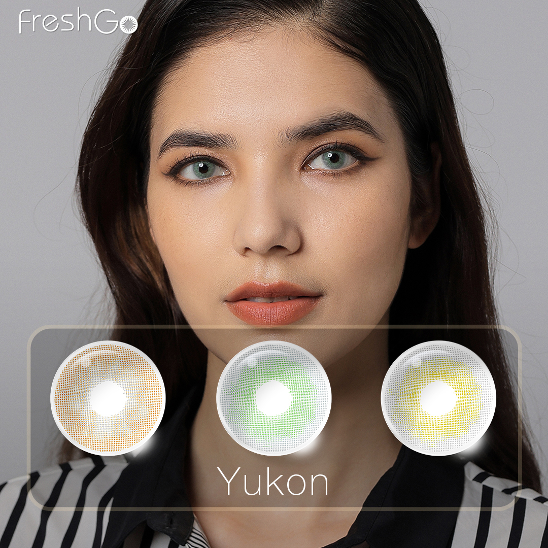Новое поступление, оптовая продажа, Yukon, натуральные цветные контактные линзы Freshgo, мягкие, 1 год, косметические цветные контакты