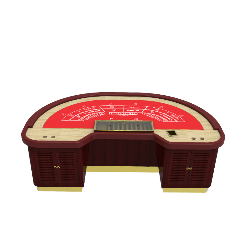 YH Competitive Price Solid Wood Gambling Baccarat Poker Table With Cozy Armrest Leather