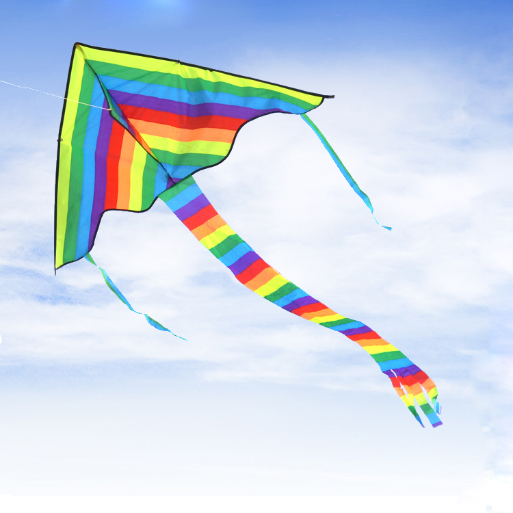 Горячая Распродажа 2021, недорогой воздушный змей Delta Rainbow Stripe длиной 1 м для детей с платой 30 м