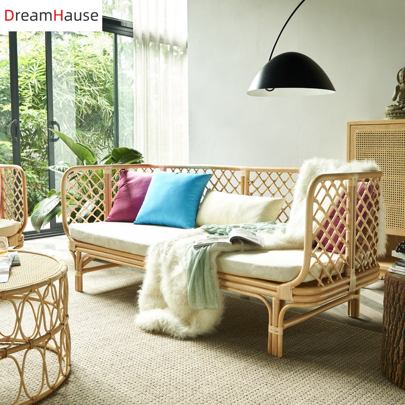 Скандинавский индонезийский комплект диванов dreamhaus из ротанга, садовые стулья, дизайнеры для гостиной, отеля, крытого балкона, патио для использования